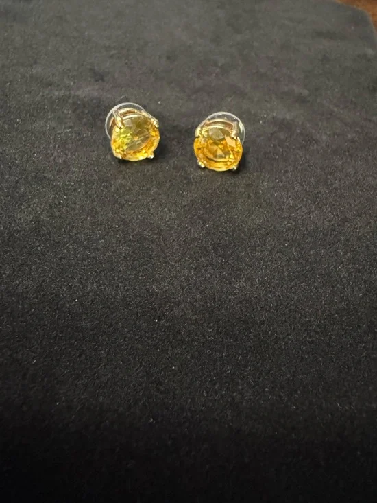 NWOT kate spade Golden Citrine-Color Faceted Stud Earrings - Picture 8 of 9